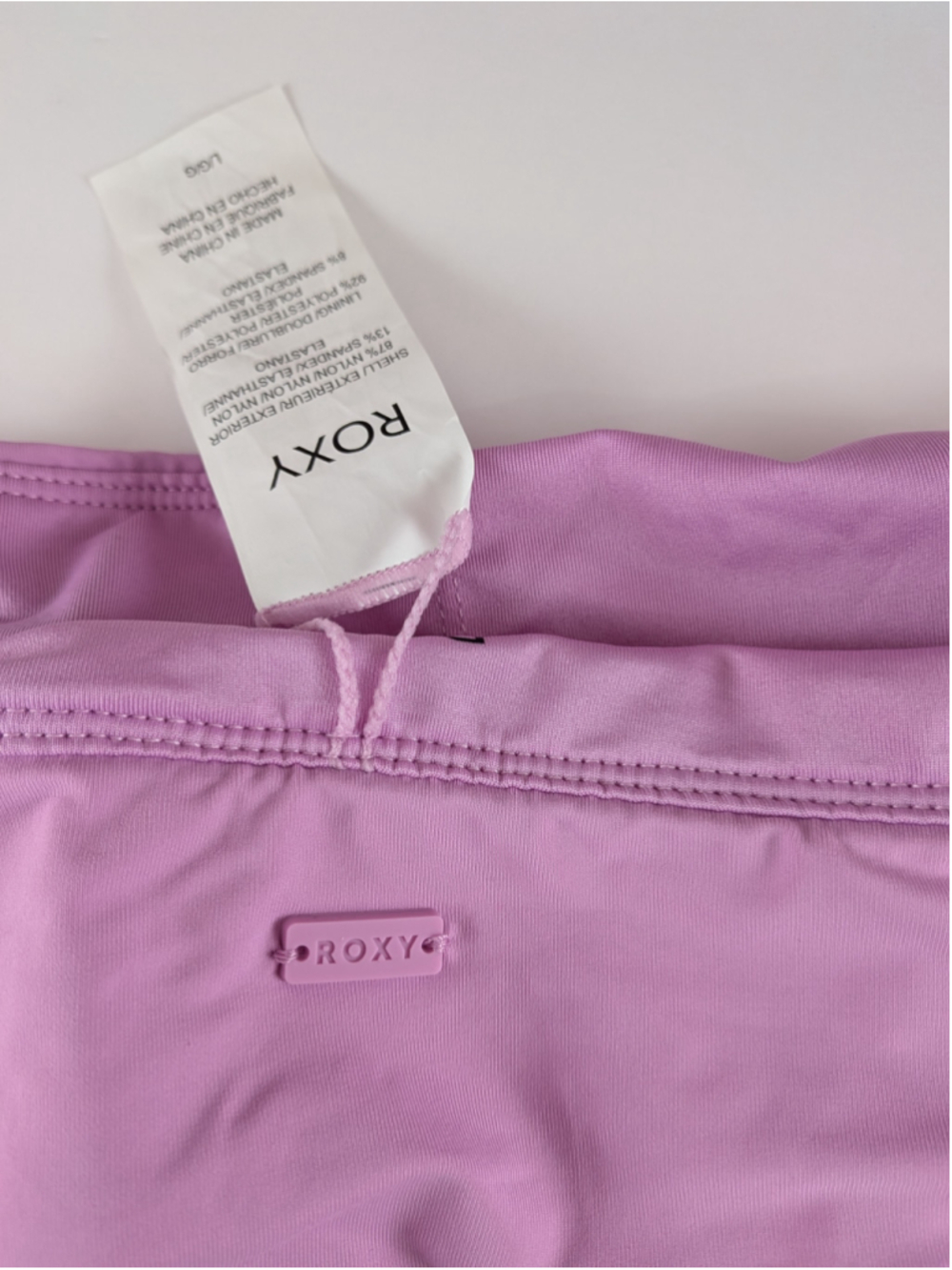 ROXY Purple Bandeau Adjustable Tankini Bikini Top Large - Picture 6 of 9